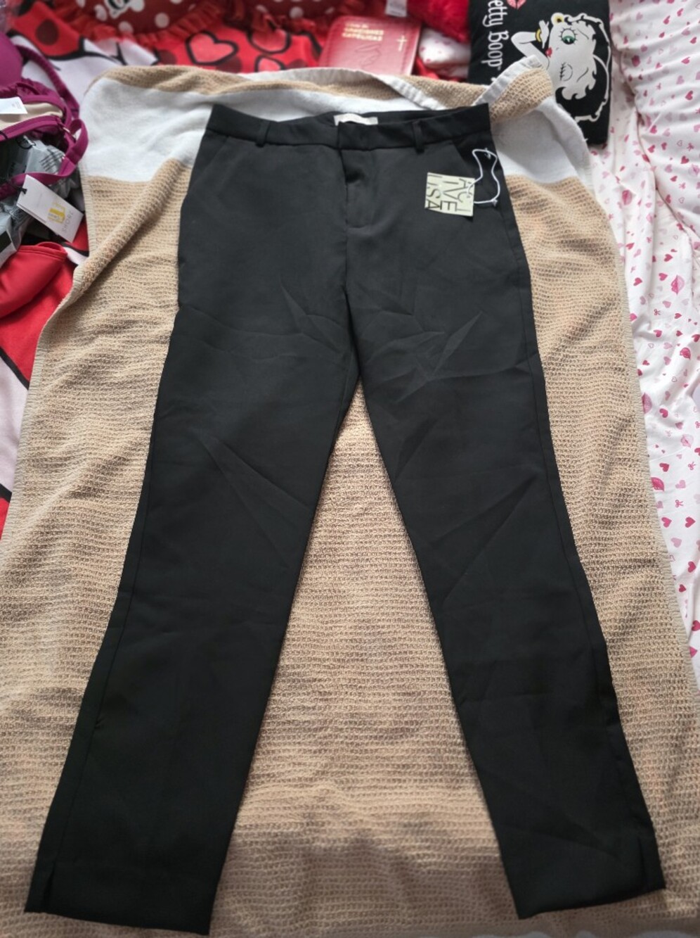 Active USA Black Straight-Leg Work Pants